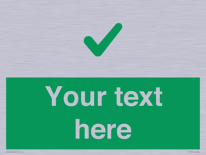 Custom green background, green tick sign